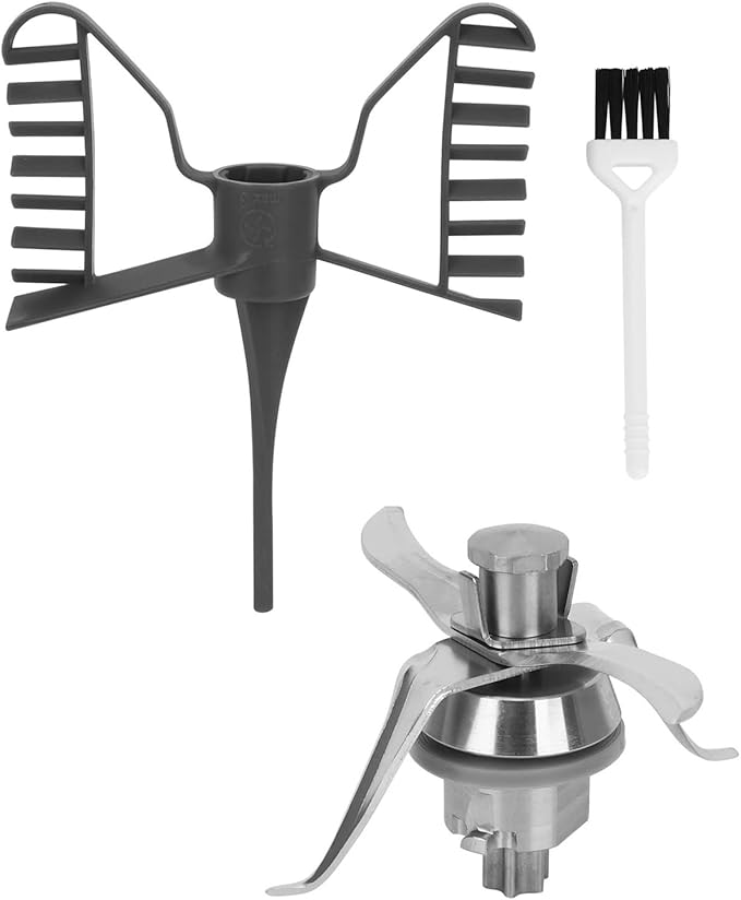Compatible for Vorwerk Thermomix TM21 Cook Stainless Steel Mixing Blade and Compatible for Butterfly-Mixing Stick Scraper with A Small Cleaning Brush
