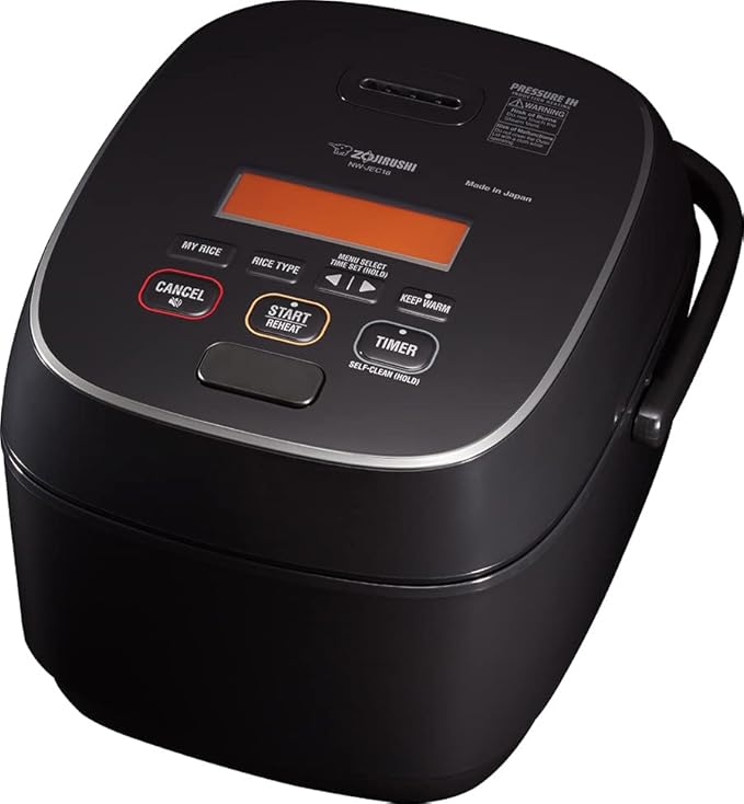 Zojirushi NW-JEC18BA Pressure Induction Heating (IH) Rice Cooker &amp Warmer 10-Cup Made in Japan &amp CV-JAC50XB VE Hybrid Water Boiler &amp Warmer 5.0 Liter Stainless Black Made in Japan