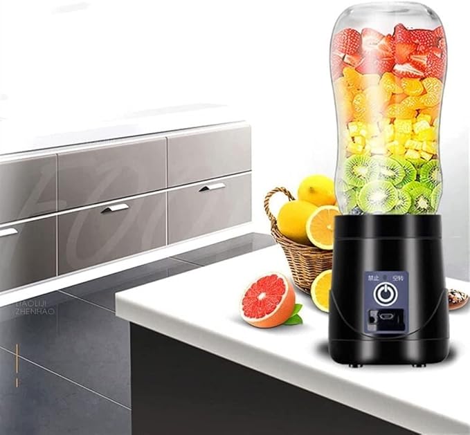 Portable Blender Personal Blender for Shakes and Smoothies Personal Size Blenders with USB Rechargeable 380ml Traveling Fruit Veggie Juicer Cup Black (Size : 1)