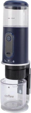 Portable Coffee Maker Rechargeable Travel Espresso Machine Compatible Ground Capsule Coffee for Outdoor Car Camping Hiking (Navy Blue)