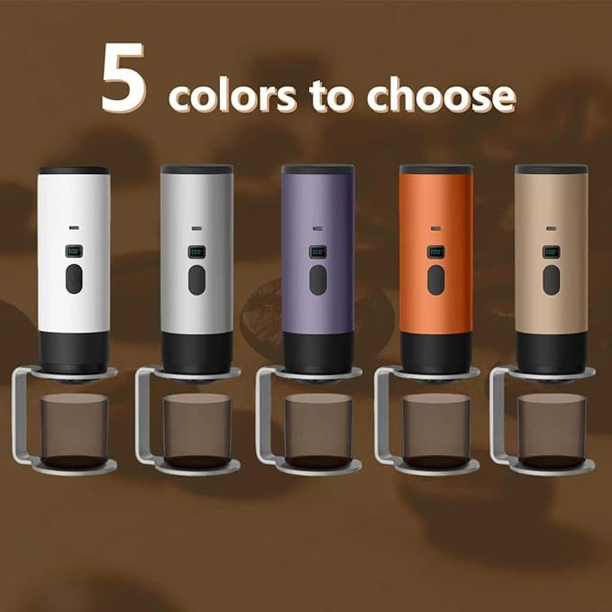 Portable coffee Maker15Bar USB-C Rechargeable Coffee Machine Electric Mini Coffee Maker for Camping Travel Car and Office (brown)