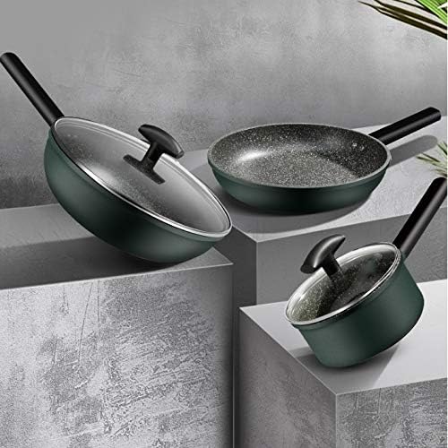 Kitchen Stainless Cookware Set 3 Piece Nonstick Stainless Steel Pan and Pots Set Thicken The Bottom of The Pot Thicken and Durable