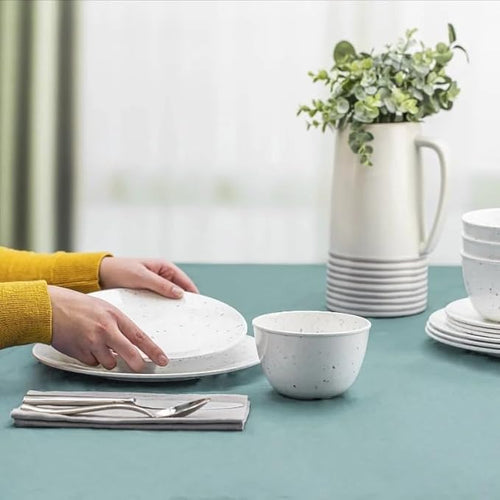 12 Pieces Dinnerware Set Plates and Bowls Service for 4 and Dishwasher Safe Everyday Use