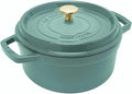 Staub La Cocotte Round Z1025-321 Pico Cocotte Round Eucalyptus 8.7 inches (22 cm) Handed Cast Iron Pot Induction Compatible