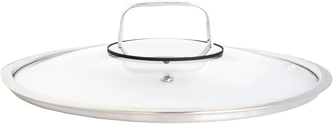 LIVWELL DiamondClad 10-Inch Tempered Glass Lid for the Hybrid Cookware Set - Home and Kitchen Gift - For Hybrid Stainless Steel Sauté Pan Wok Skillet and Frying Pan Lid - Dishwasher Safe PFOA-Free