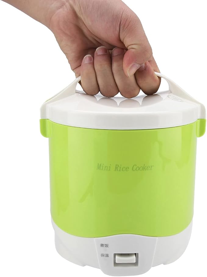 Rice Cooker Steamer with Keep Warm Function People Quick Preparation Without Burning Non-Stick Coating Steamer Insert Measuring Cup(Green)