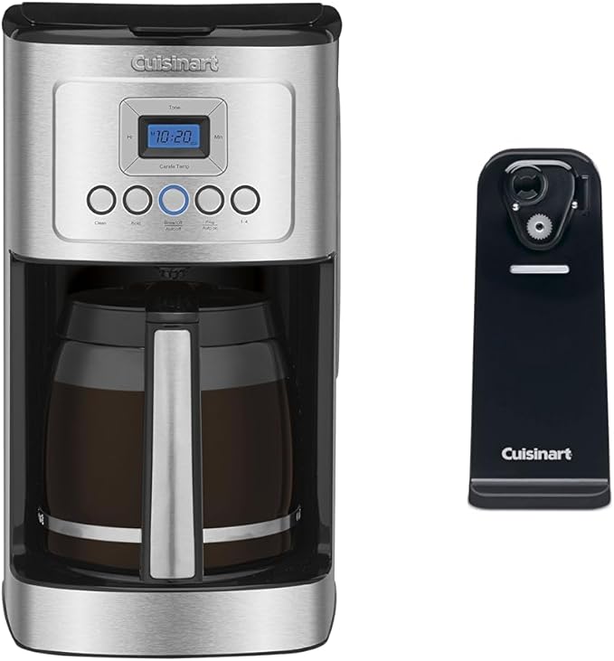 Cuisinart Coffee Maker 14-Cup Glass Carafe Fully Automatic for Brew Strength Control &amp 1-4 Cup Set &amp CCO-50BKN Deluxe Electric Can Opener Black