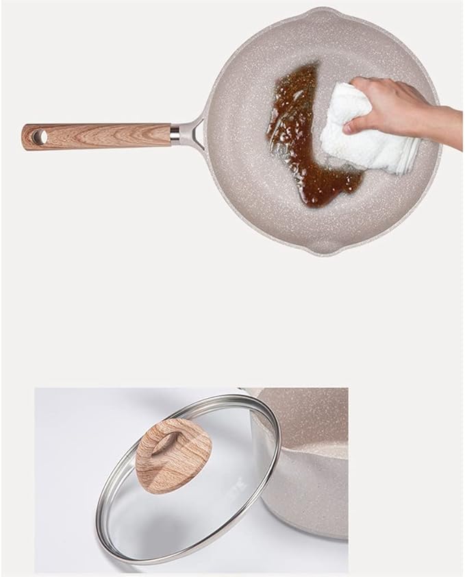 Aluminum Alloy Non-stick Cookware Set 2-piece Set With Lid Combination Fryer Casserole Frying Pan Kitchen Cooking Pot