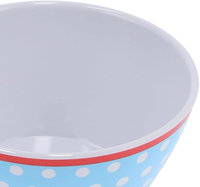 Alvinlite Dinnerware Set 12PCS Reusable Light Blue Dot Bowl Dish Set Tableware Set for Restaurant Kitchen