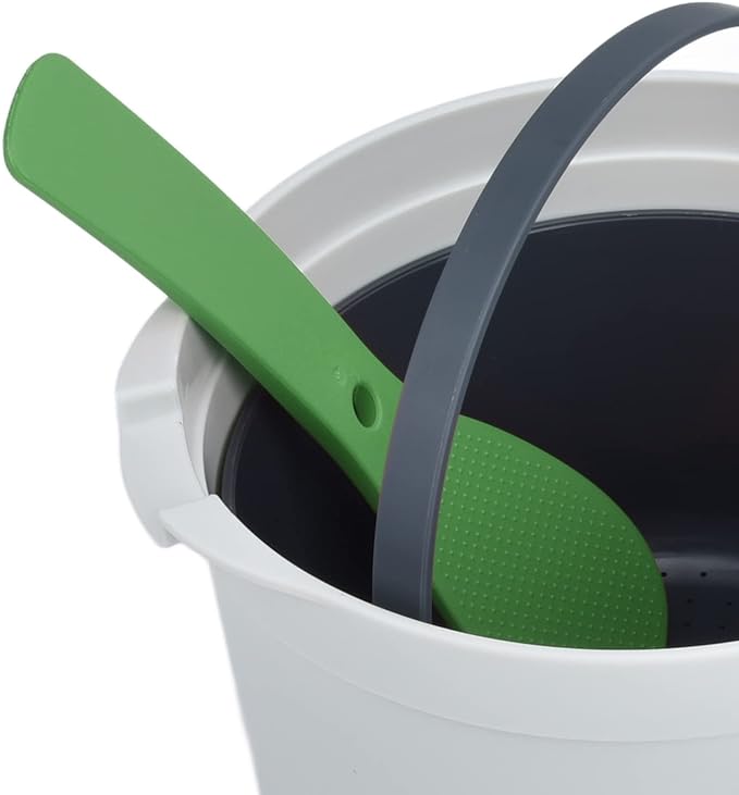 2L Microwave Rice Cooker Set Quick Seal Lid Strainer Steaming Pot Rice Spoon BPA Free for Kitchen Cookware (Green)