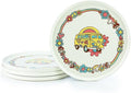 Everything Kitchens Modern Flat 16-Piece Dinnerware Set | Peace &amp Love (11 Dinner Plates (Set of 4))