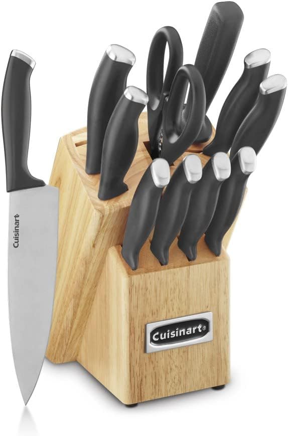 Cuisinart Air Fryer + Convection Toaster Oven 8-1 Oven with Bake Grill Broil &amp Warm Options Stainless Steel TOA-70 &amp C77SSB-12P Color Pro Collection 12 Piece Knife Block Set Black
