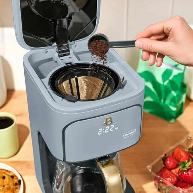 Beauti Coffee Maker 12 cup Programmable Brewing Versatility Advanced Programming 1200 W Keep Warm mode (Cornflower Blue)