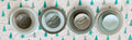 Bowla 12-Piece Melamine Dinnerware Set - Service for 4 (Winter green and beige)