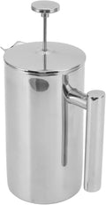French Press Coffee Maker Stainless Steel Double Wall Teapot Hand Brewed Coffee Press with Filter Screen Ideal for Home Office Camping &amp Travel (350ml)