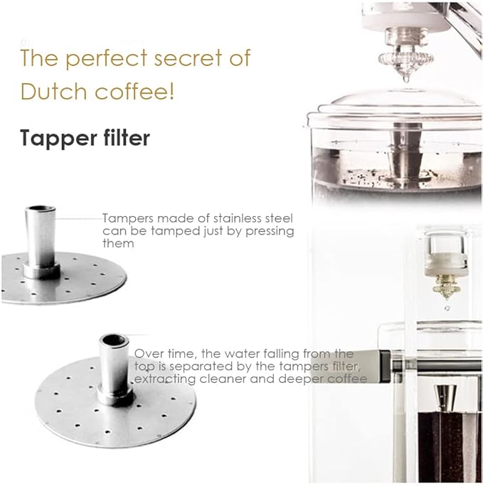 With molly Miracle Cold Brew Dutch Coffee Iced Coffee Maker Material stainless steel Home Hand Drip Dutch Machine 700ml For 6 People 19.68×12.20×8.26(in)