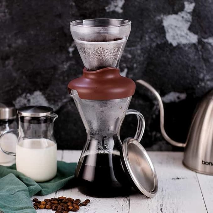 Deluxe Cold Brew Coffee Maker with Removable Stainless Steel Filter (Hot/Cold Coffee Brew 14oz)