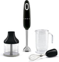 SMEG Handheld Immersion Blender with Beaker Chopping Bowl w/Lid Wire Whisk 5 Speed Controls made with Stainless Steel Blades and Ergonomic Design (Black)