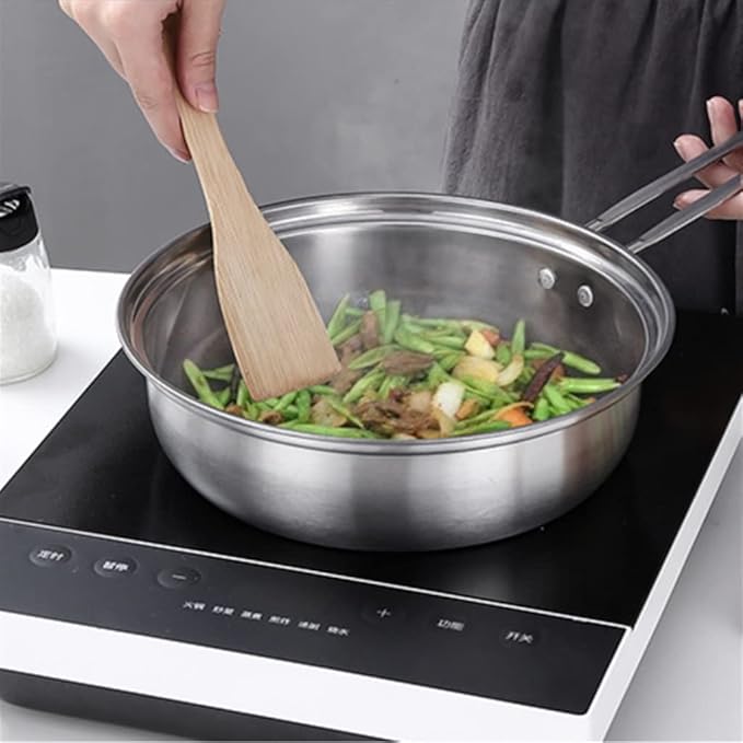 Cookware 3 Pots and 5 Pieces Set Stainless Steel Pot Frying Pan Set Pressure Cooker Cooking Pot Milk Soup Pot Steam Cooker Kitchen Cooker