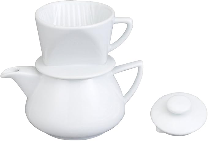 HIC Harold Import Co. Coffee Maker-Drip with Pot White Porcelain 19oz. NT1044-HIC
