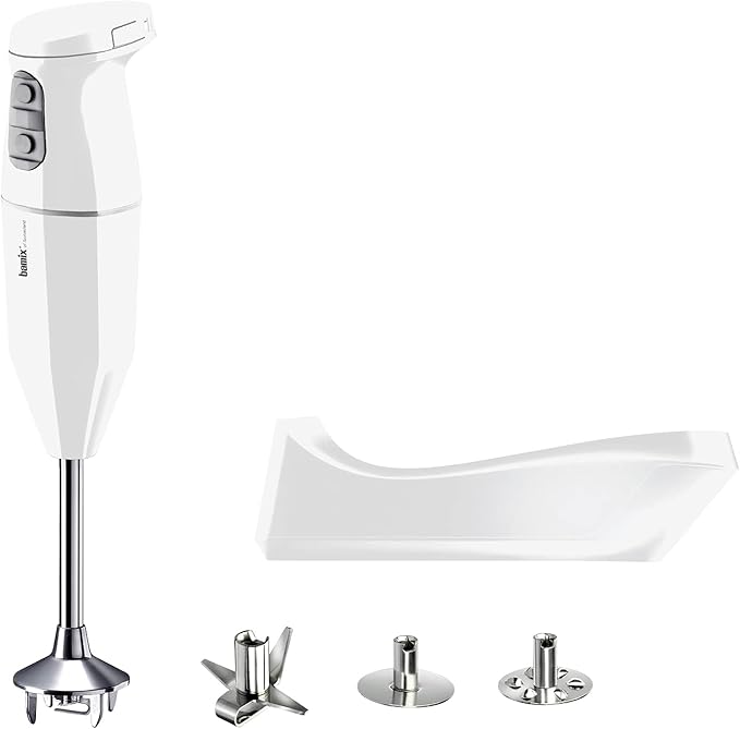 bamix® of Switzerland Cordless Basic Stick Blender/Immersion Blender White – Multipurpose Blade Beater Whisk