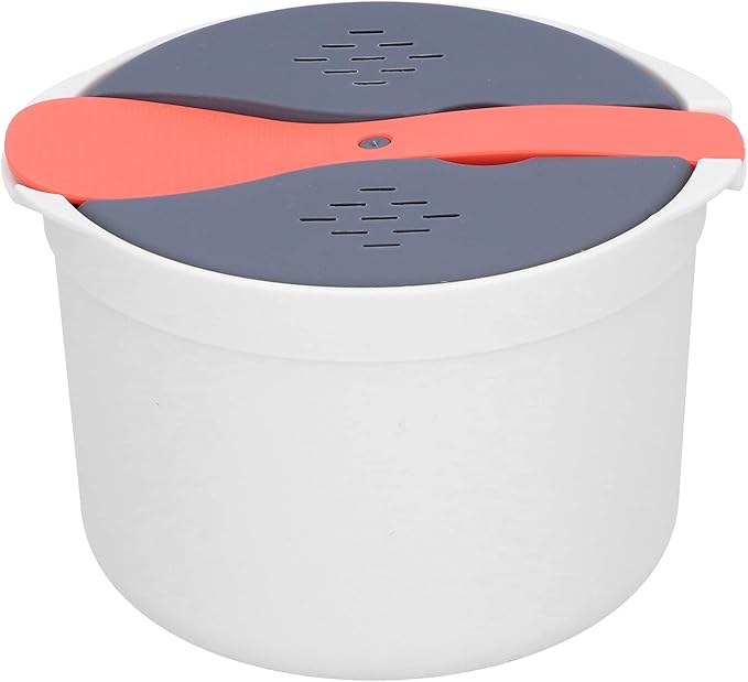 Yctze 2-Layer Microwave Rice Steamer - High Temperature Household Steam Pot for Cooking Rice and Pasta 6 Cup Capacity