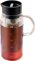 Coffee Pot Iced Coffee Maker Kettle with Stainless Steel Filter Tea Pitcher Ice Hot and Cool Espresso Ice Drip Coffee Office Cold Kettle 1200ml