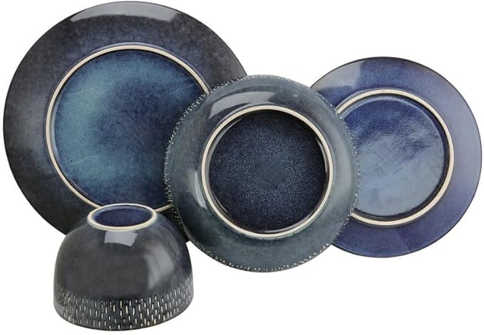 16-Piece Bowl Dinnerware Set Vintage Ceramic Stoneware Tableware Set with Dinner
