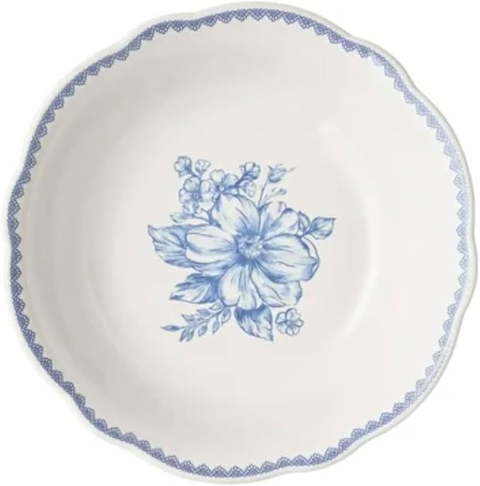 Vintage inspired Agatha Blue 12-Piece Stoneware Dinnerware Set