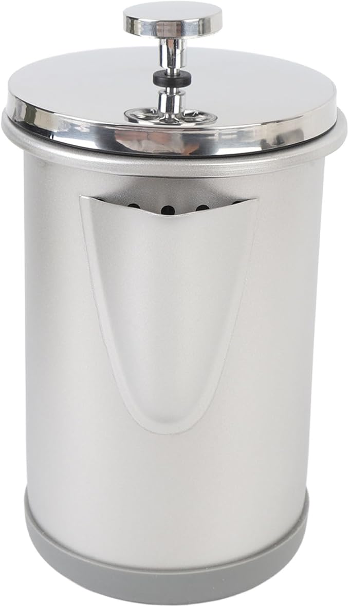 12oz French Press Coffee Maker Portable Stainless Steel 1000ml Hand Brewed Teapot - Durable 304 Steel Multi - Function Filter Ideal for Camping and Travel (Silver)