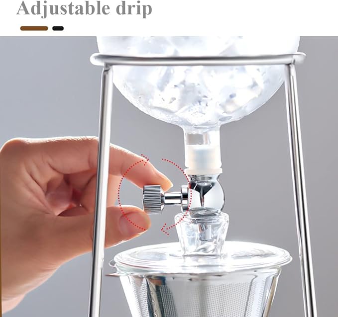 Cold Brew Coffee MakerCold Drip Coffee Machine with Adjustable Stainless Steel FilterCold Brew Coffee Tower Iced Coffee Brewer for Home and Office