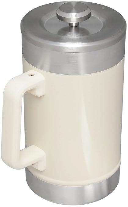 STANLEY Classic Stay-Hot French Press Coffee Maker 48 oz | 5 Minute Brew 4 Hours Hot | Mesh Filter for Coffee Grounds | Insulated Stainless Steel French Press | BPA-Free | Cream Gloss