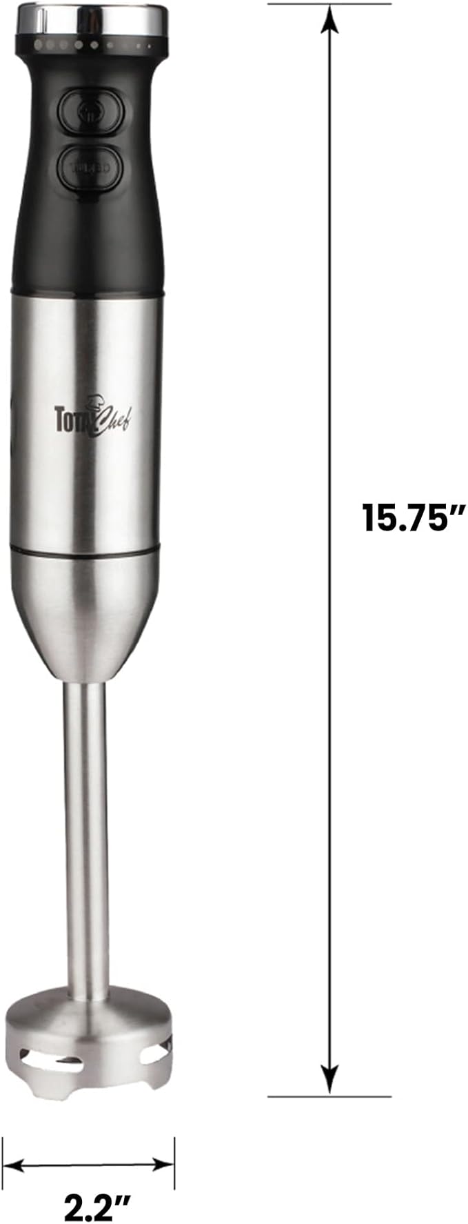 Total Chef Immersion Blender - Electric Handheld Stick Mixer with Stainless Steel Shaft Variable Speed for Smoothies Soups Milkshakes Baby Food Puree Batidora de Inmersión