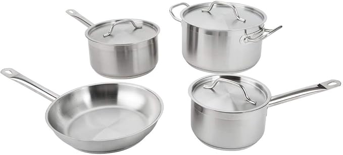 7-Piece Stainless Steel Induction Ready Cookware Set Perfect for restaurant home kitchen commercial.