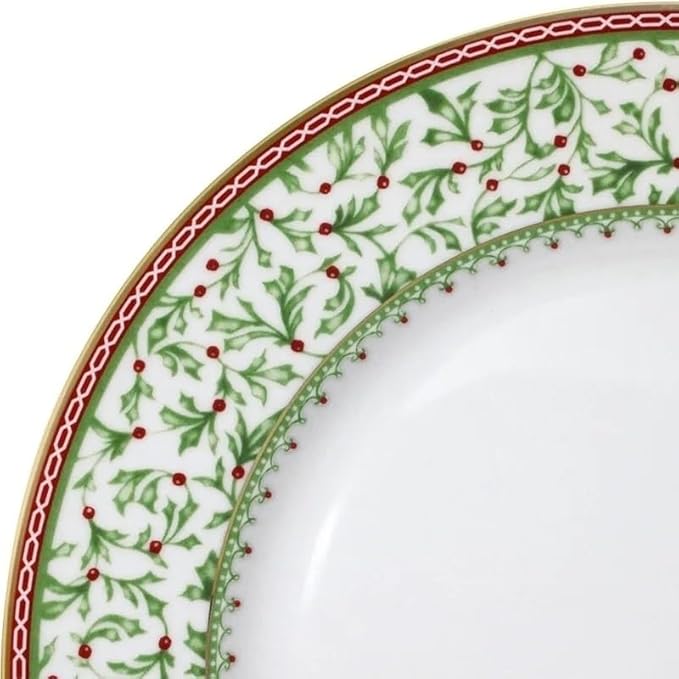 Holiday Traditions Dinnerware Set with Mugs Round Ceramic Dessert Plates Family Hotel Tableware