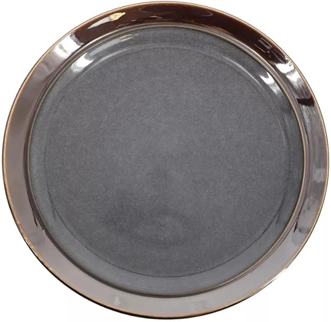 Priya 16 Piece Reactive Glaze Stoneware Dinnerware Set Service for 4 Plates and Bowls Microwave &amp Dishwasher Safe (Gray)