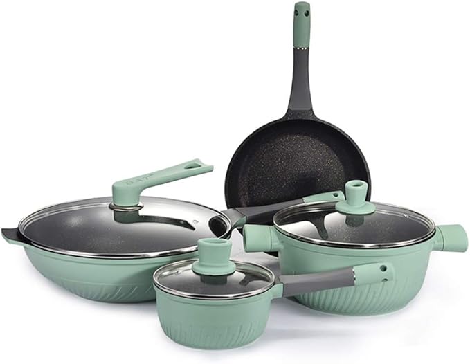 Cookware Set Soup Pot Frying Pan Wok Milk Pot Kitchen Cooking Pot Set Induction Cooker Non-Stick Pan Saucepan Casserole Pot
