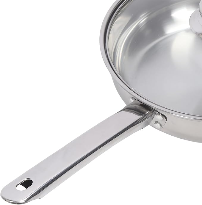 6 Pcs Stainless Steel Pots and Pans Set Even Heating Thickened Easy to Cookware Set with Lids for Kitchen