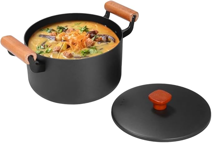 3 Piece Cast Iron Cookware Set Nonstick Iron Pot Soup Milk Frying Pan Kitchen and Pantry Room Cookware