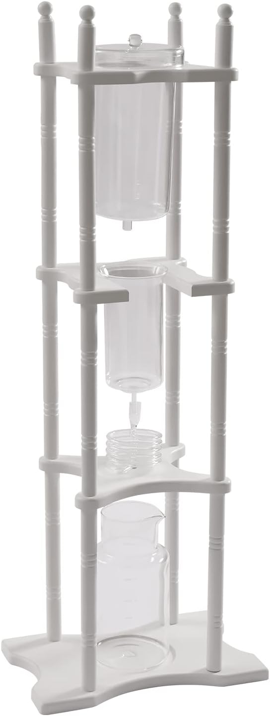 Cold Brew Drip Tower Iced Coffee Maker Vertical Japanese Style 2500ml Cold Brew Coffee Machine With Slow Drip Technology and Bamboo Straight Frame for Home Office Drip Coffee Maker