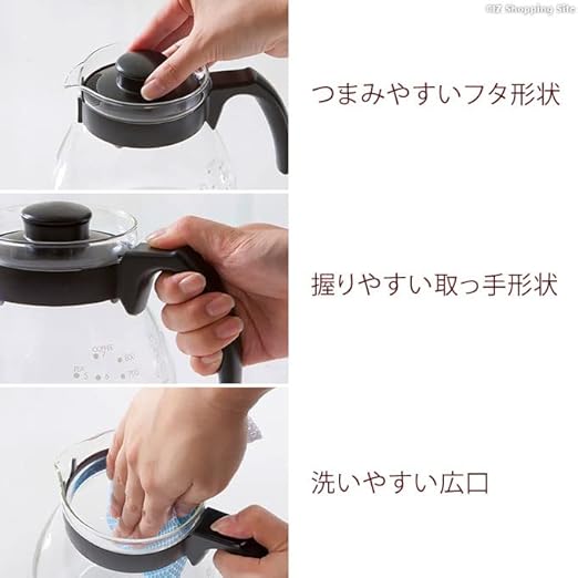 HARIO TCDN-100-B Teko Coffee Dripper Set 33.8 fl oz (1000 ml) Coffee Server