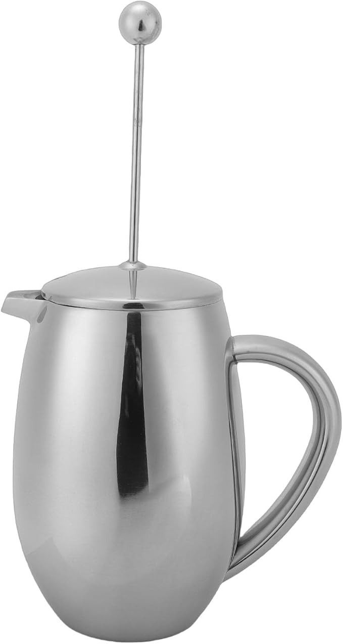 Fabater French Press 304 Stainless Steel Double Wall Coffee Maker 600ml Insulated Coffee Pot with Fine Mesh Filter for Home Outdoor Camping