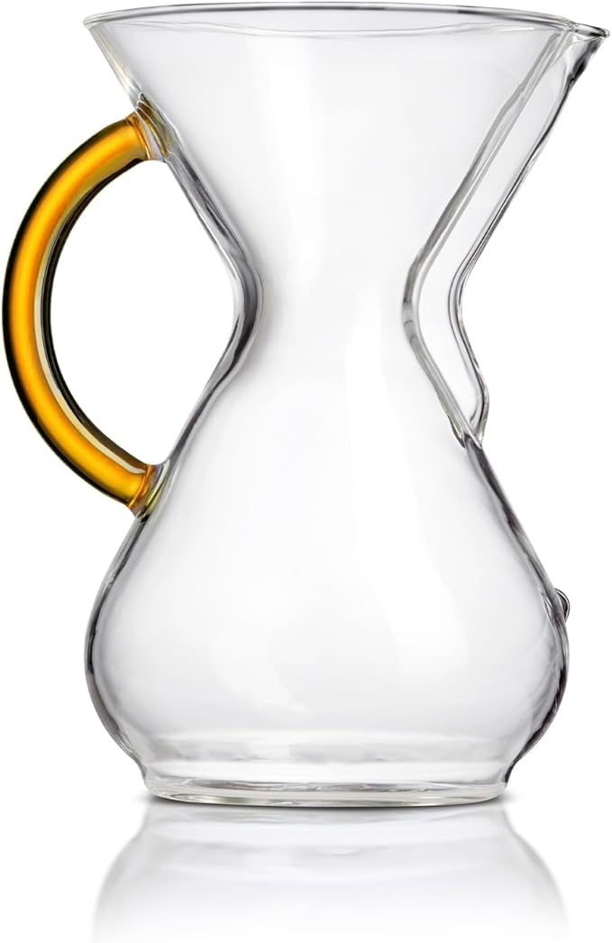 Chemex Pour-Over Glass Coffeemaker - Colored Glass Handle Series - 6-Cup Gold - Exclusive Packaging