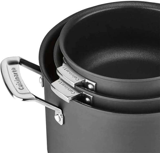 CUISINART N61-11 Nonstick Hard-Anodized Nesting Cookware Set 11 Piece Black