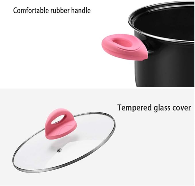 3-Piece Cookware Set Aluminum Non-Stick Cookware Glass Lid Comfortable Handle Suitable Cooker Easy to Clean Frying Pan/D