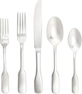 Fortessa Ashton Flatware 18/10 Stainless Steel 5 Piece Flatware Set (Service for 1) Silver