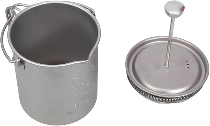 Outdoors Metal Coffee Presses Portable Travels Mugs with 30° Spouts Leak Filter Cup Coffee Plunger Metal Coffee Maker