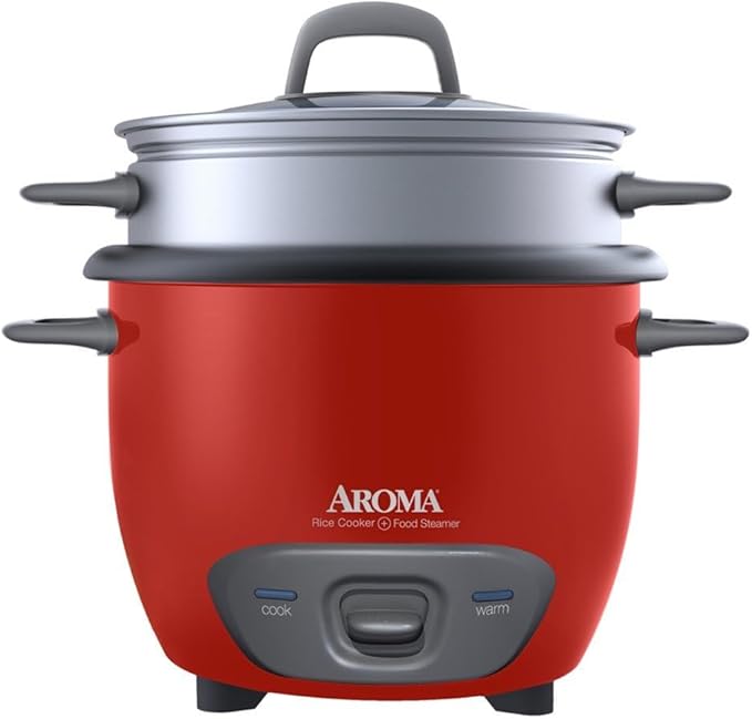 6 Cup Rice Cooker RED (Renewed)