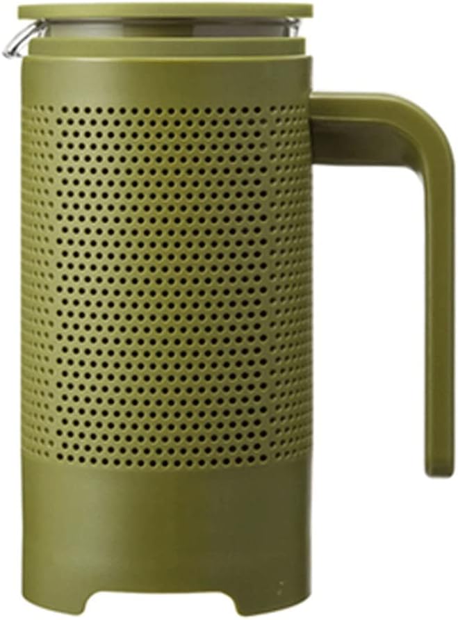 French Press Coffee Maker Large Glass Filter System Café Carafe Teapot plus Stainless Coffee Spoon Cleaner Brush for Hot Cold Brew(Green)