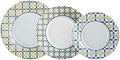 Aprocal Nordic Scandie Collection 18 Pcs Dinnerware Set Tempered Glass Round Plates Set for 6 white